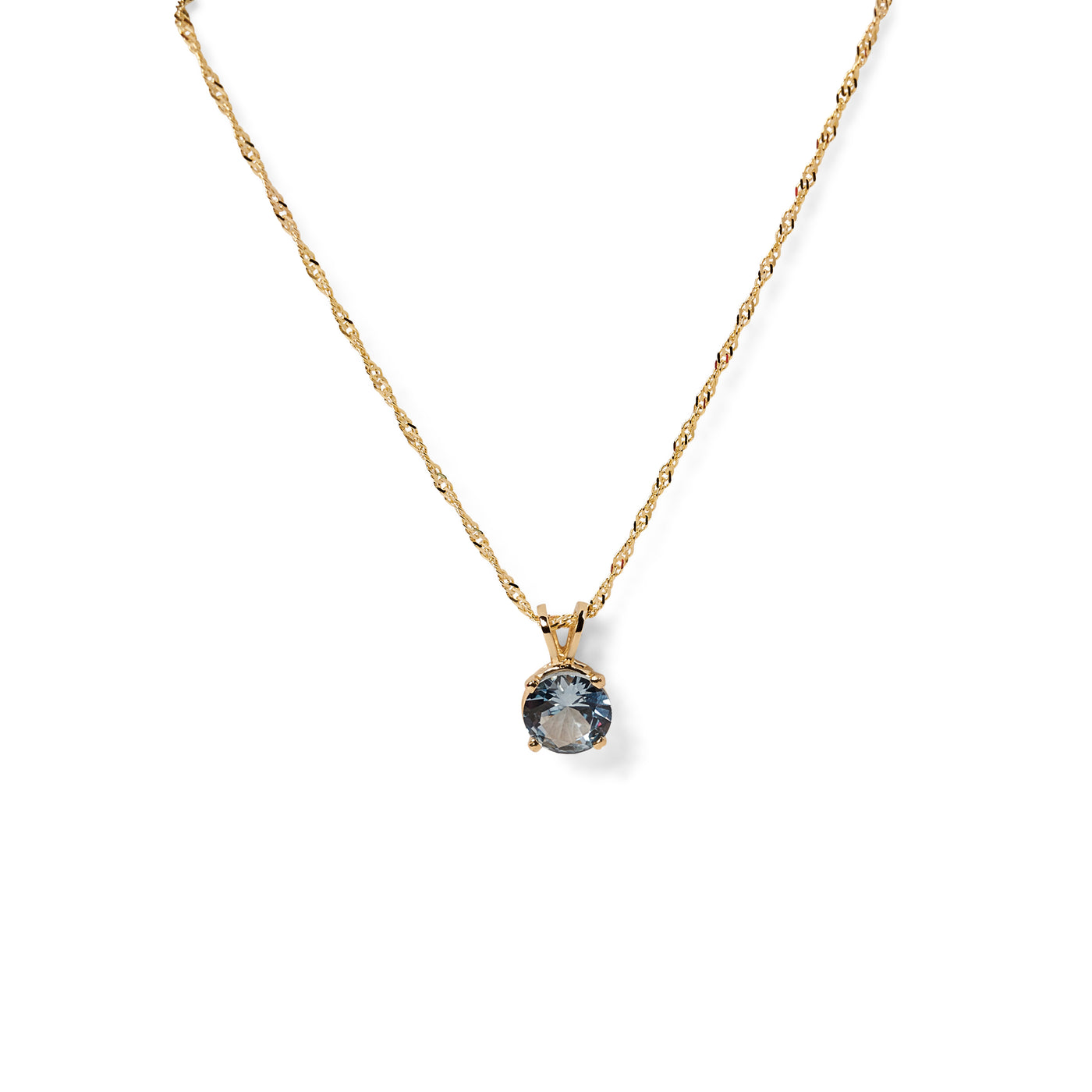 Solid Gold Birthstone Necklace