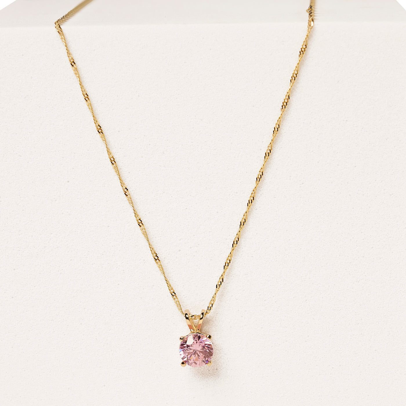 Solid Gold Birthstone Necklace