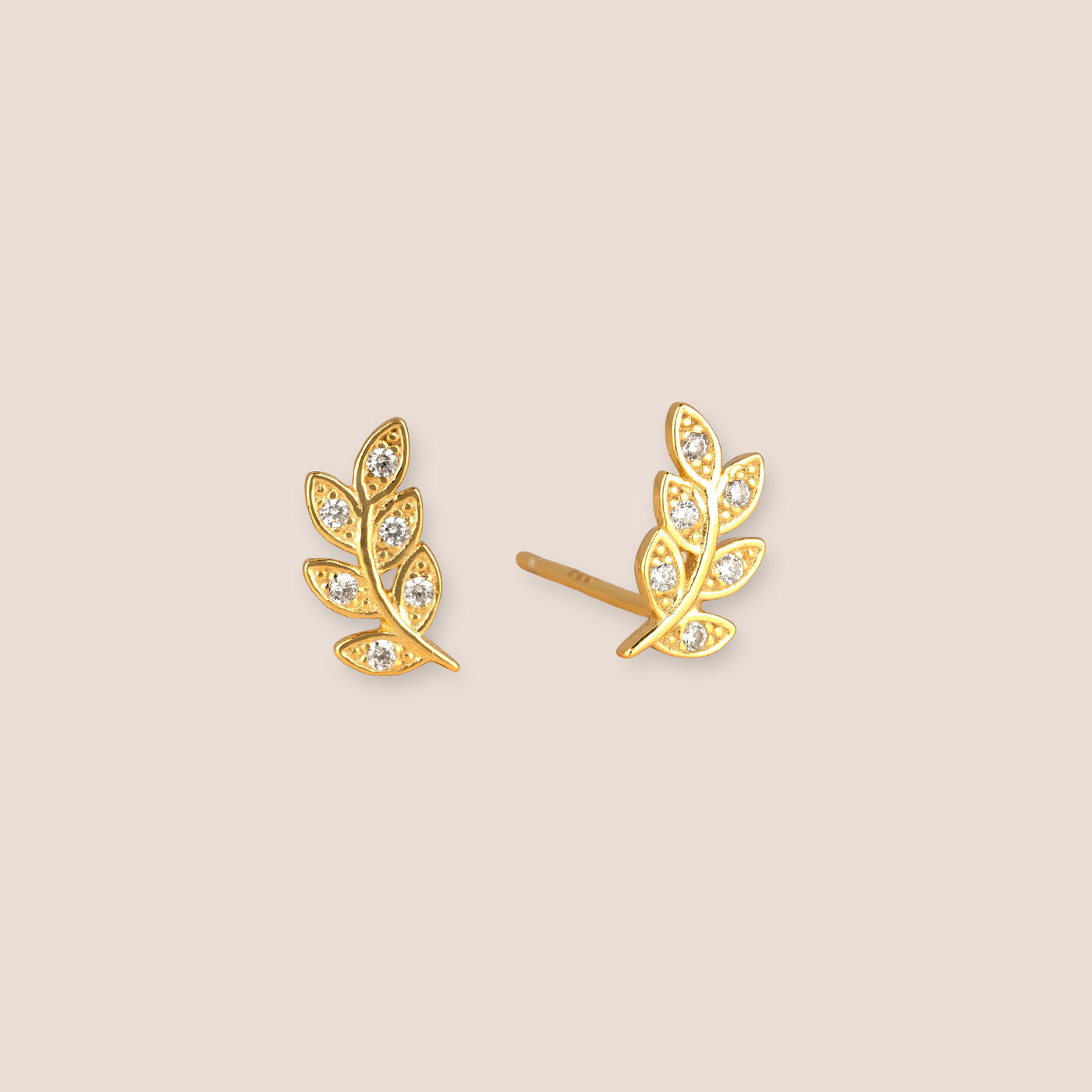 Gold Leaf Gemstone Earrings