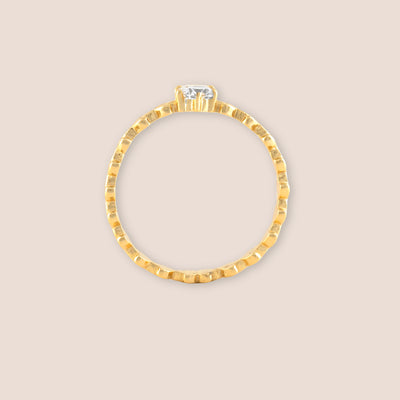 Gold Leaf Gemstone Ring