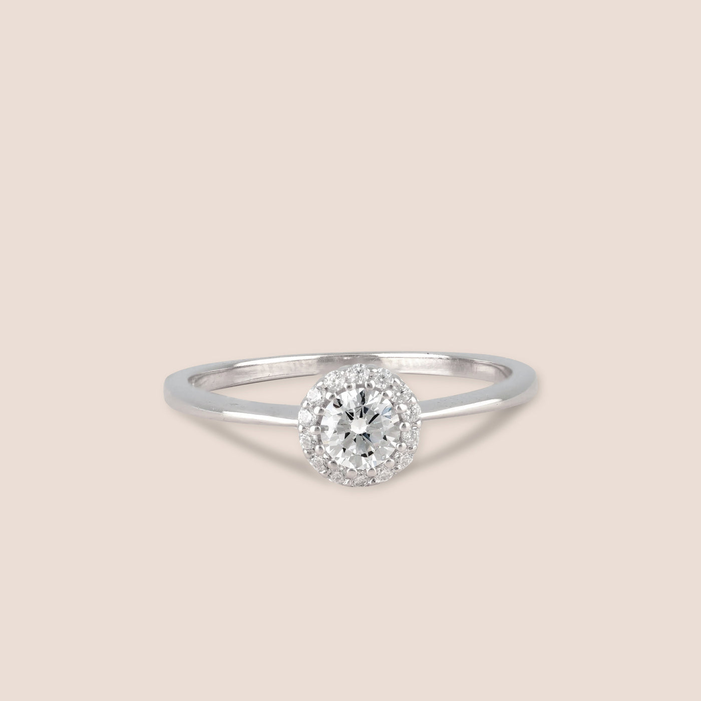 Silver Halo Gemstone Ring