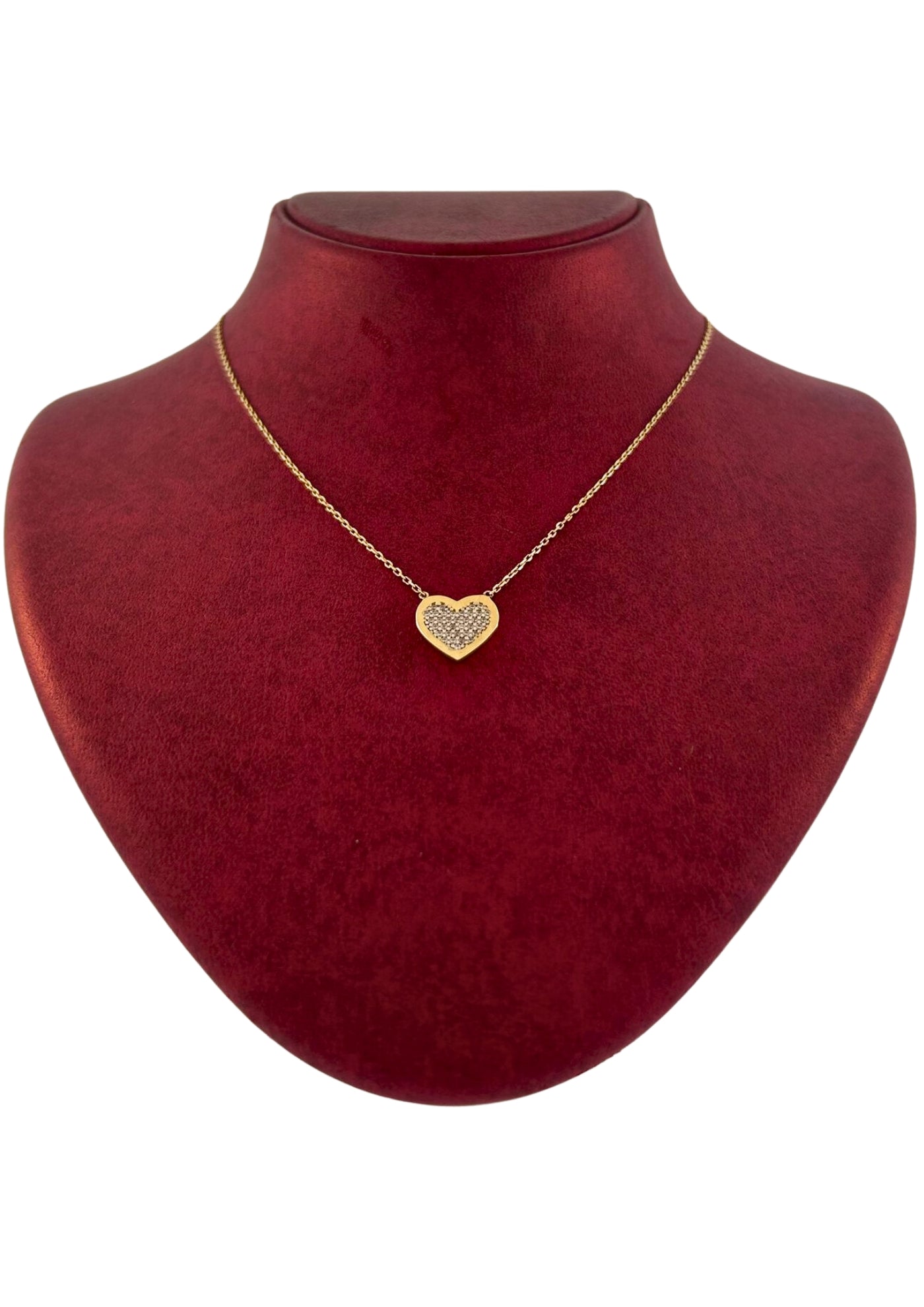 heart cz necklace 10k solid gold