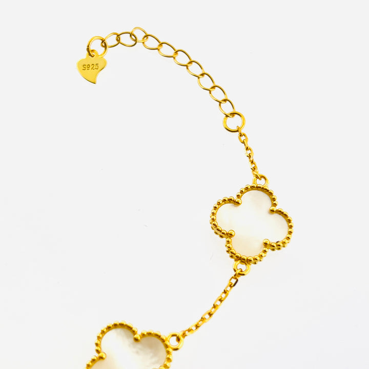 Gold Clover Mother of Pearl Bracelet – Arabella Jewelry