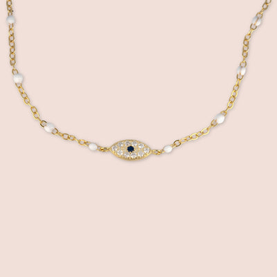 Gold Minimalist Evil Eye Bracelet