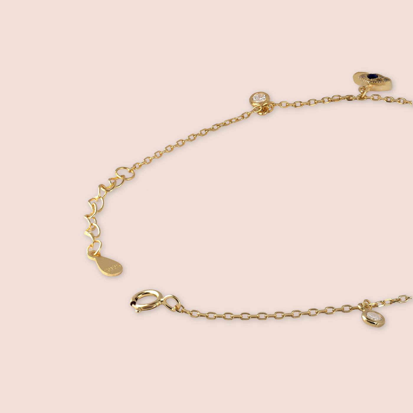 Gold Evil Eye Charm Bracelet