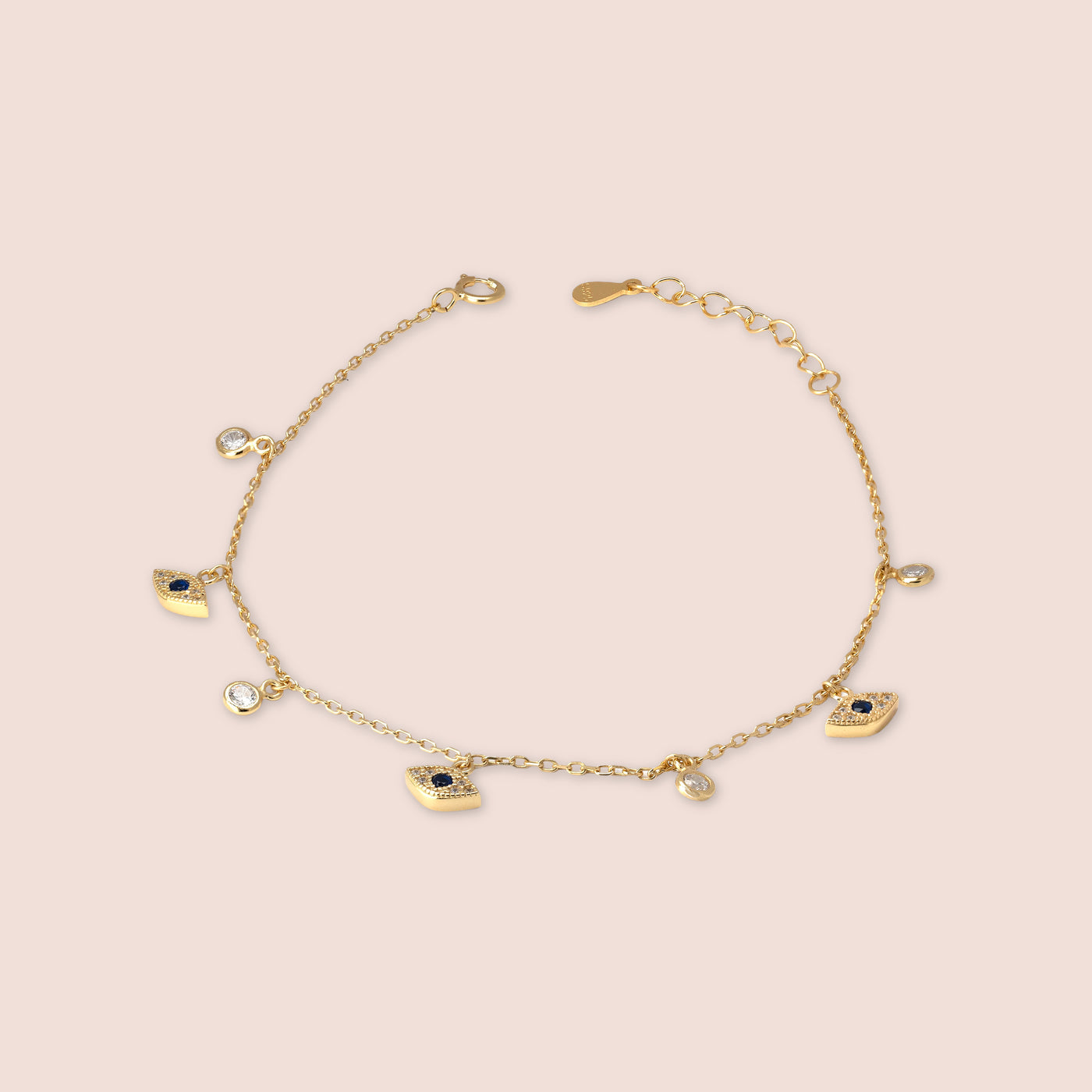 Gold Evil Eye Charm Bracelet