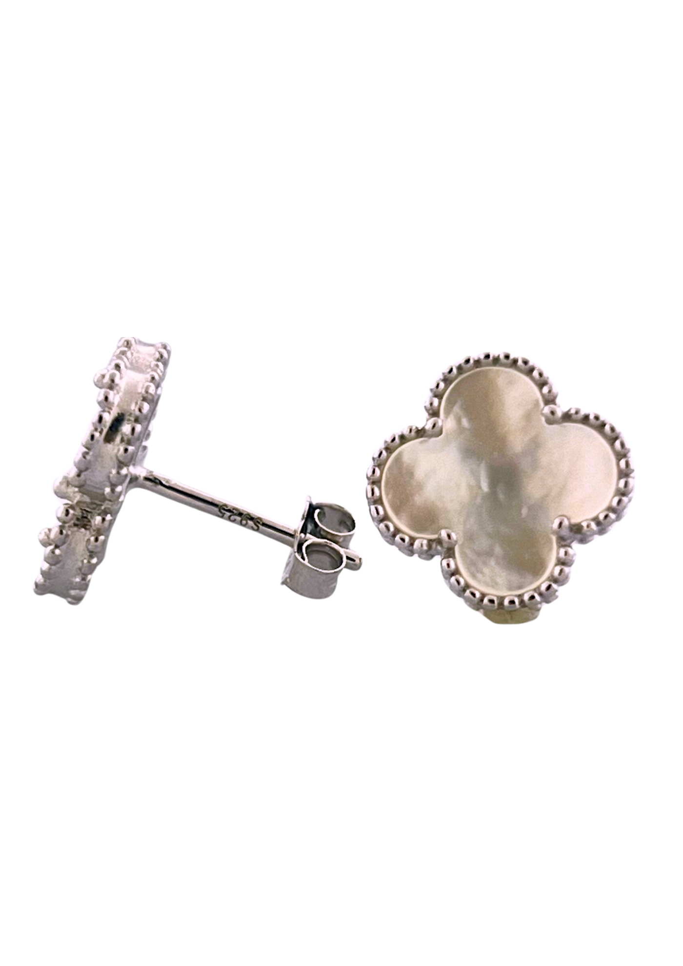 Clover Earrings 925 13mm mother of pearl