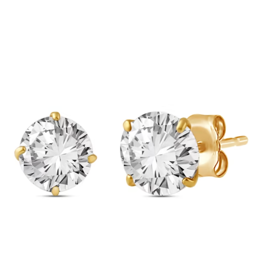1CT Gemstone Solid Gold Earrings