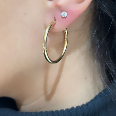 Plain Ear hoops 10k solid gold