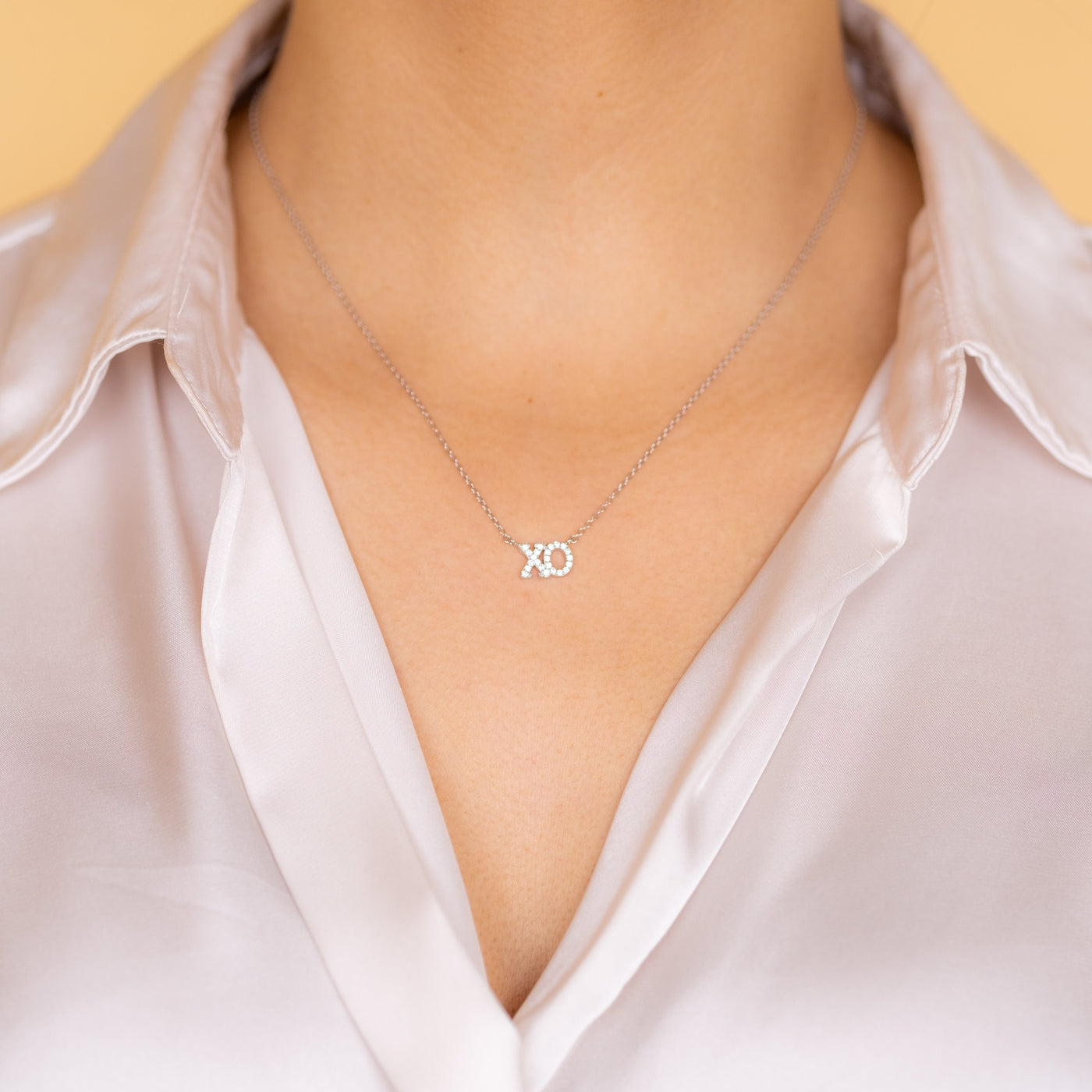 Silver XO Gemstone Necklace