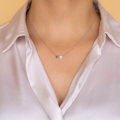 Double Heart Gemstone Necklace