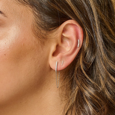 Gemstone Line Earrings