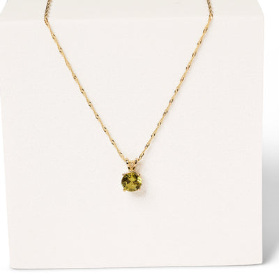 Solid Gold Birthstone Necklace