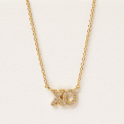Gold XO Gemstone Necklace
