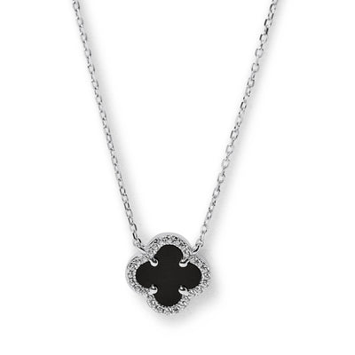 Black Onyx Clover Necklace
