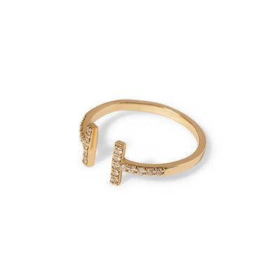 Solid Gold T Ring