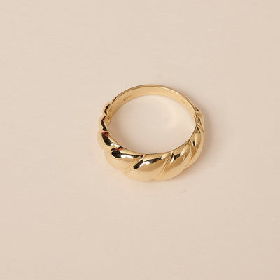Solid Gold Croissant Ring