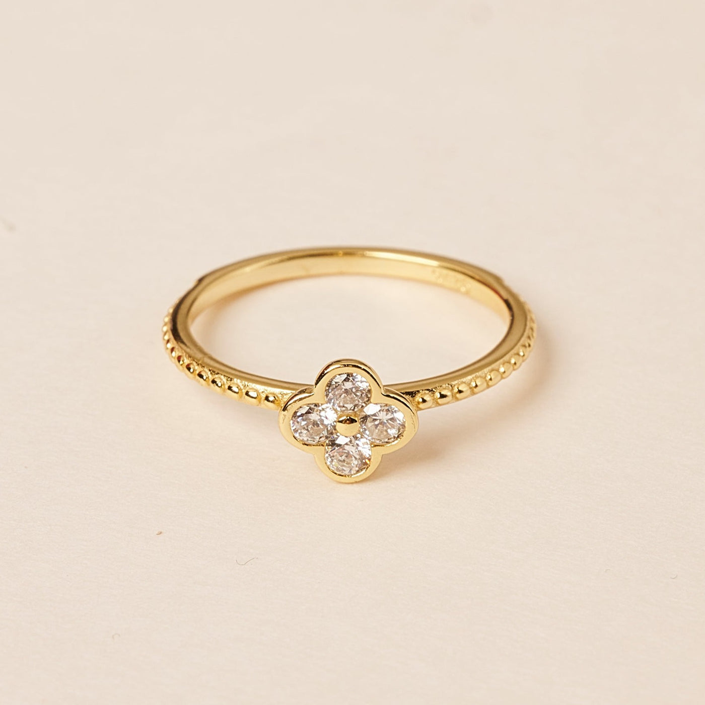 Gemstone Clover Ring