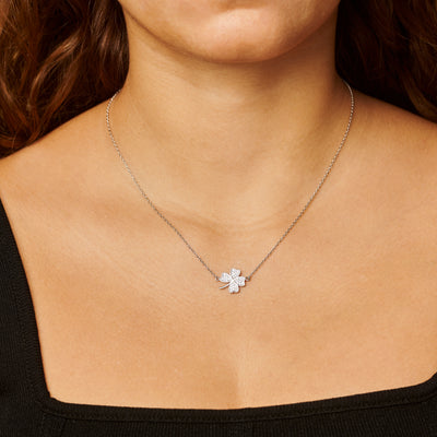 Silver Four Leaf Clover Necklace