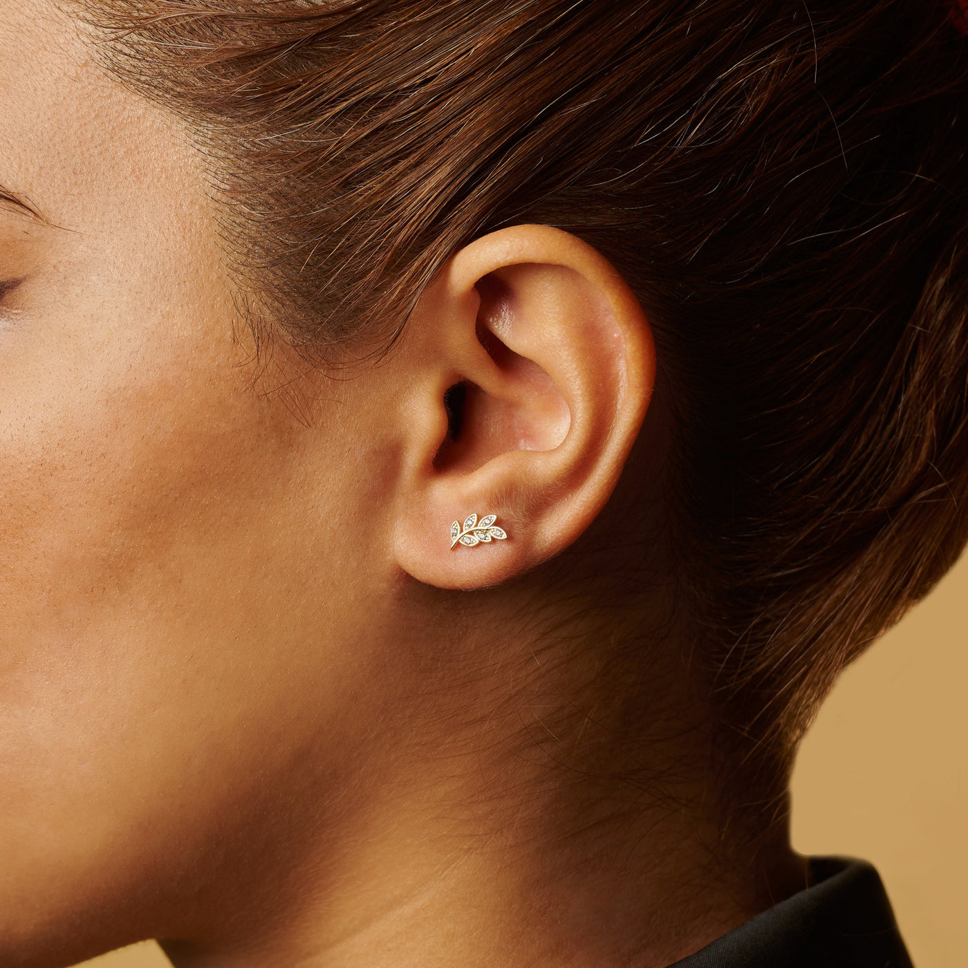 Gold Leaf Gemstone Earrings