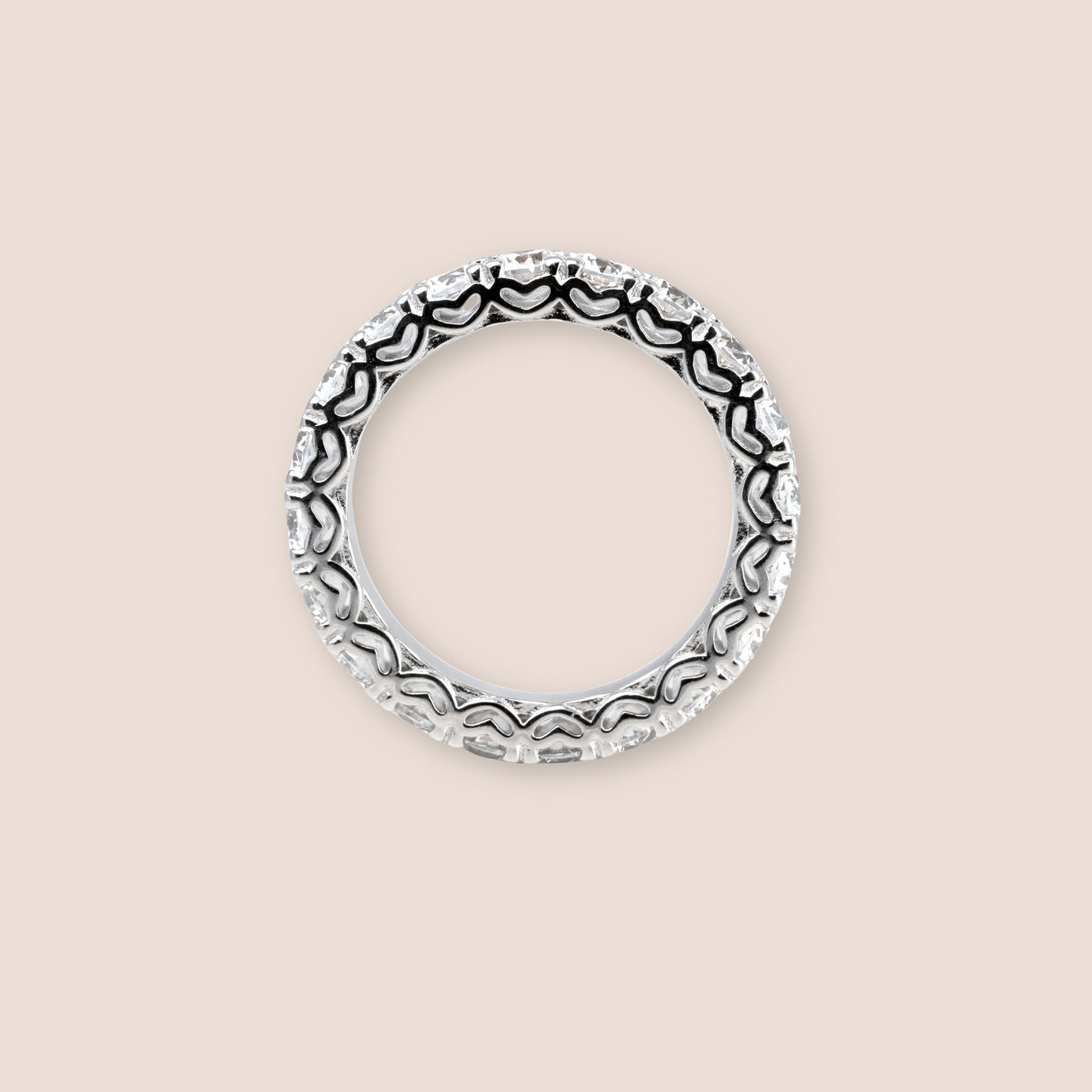 Silver Full Eternity Gemstone Ring