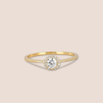 Gold Halo Gemstone Ring