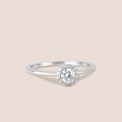Silver Halo Gemstone Ring